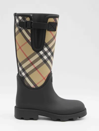 Burberry Marsha Stamp High Synthetic Rubber Rain Boots