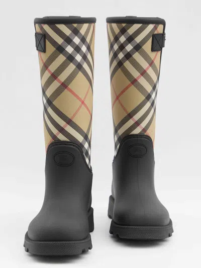 Burberry Marsha Stamp High Synthetic Rubber Rain Boots