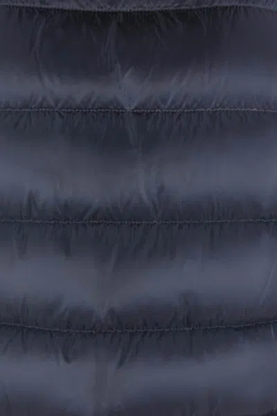 Herno Quilted Hooded Sleeveless Vest Pockets In Blue