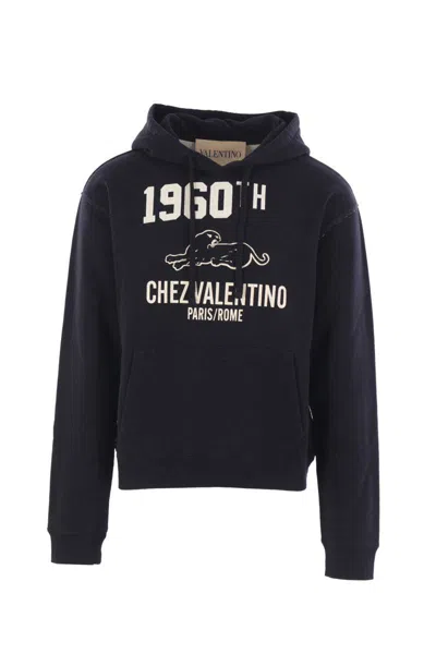 Valentino Cotton Fabric Sweatshirt With Comfortable Fit In Black