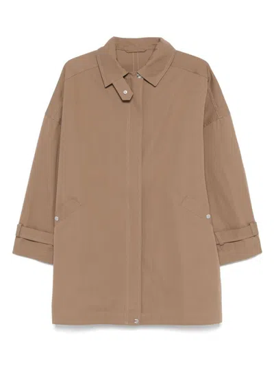 Totême Belted Cuffs Trench Coat With Oversized Fit In Brown
