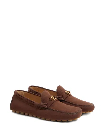 Valentino Loafers With Rubber Sole And Topstitching