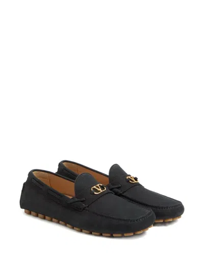 Valentino Garavani Driver Fastaway Loafer In Deerskin Suede