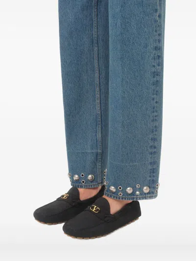 Valentino Garavani Driver Fastaway Loafer In Deerskin Suede