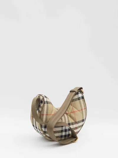 Burberry Curved Shoulder Bag With Classic Check Pattern And Gold-tone Hardware In Multi