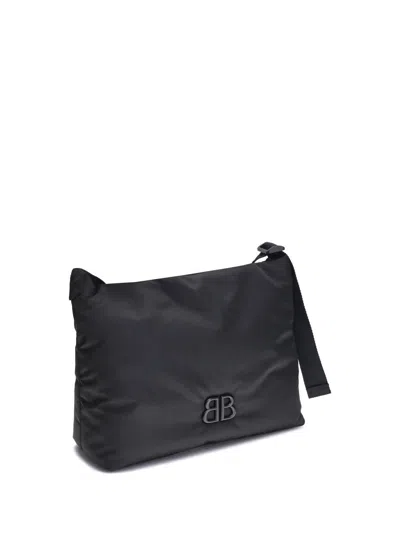Balenciaga Logoed Shoulder Bag In Black