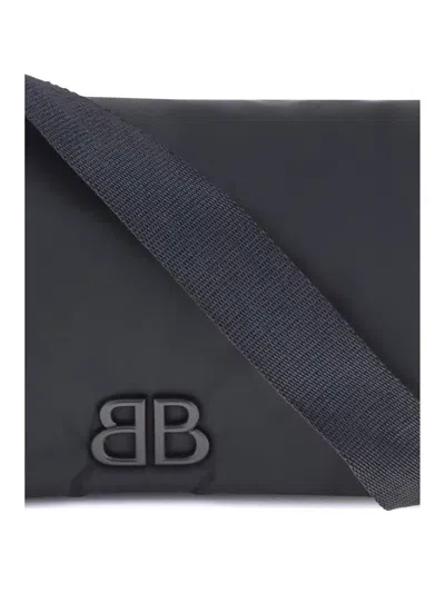 Balenciaga Black Nylon Small Monaco Crossbody Bag In Black