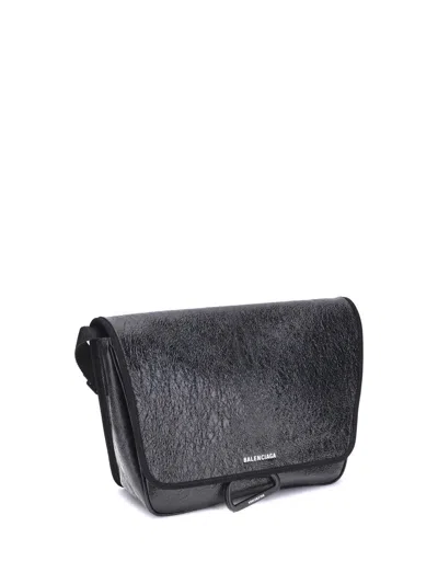 Balenciaga Textured Finish Shoulder Bag With Adjustable Strap In Neutral