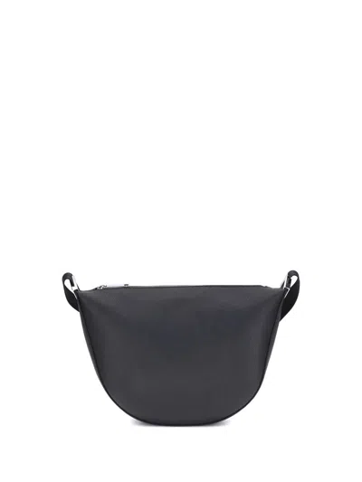 Fendi Half-moon Leather Shoulder Bag In Gray