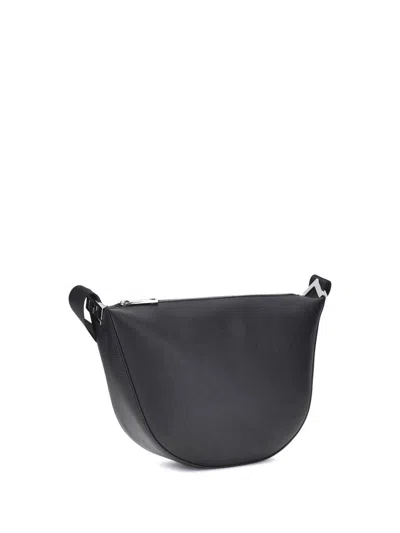 Fendi Half-moon Leather Shoulder Bag In Gray