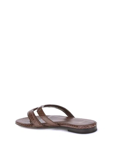 Fendi Women Infradito Ayers Sandals In Burgundy