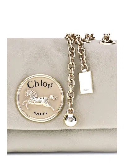 Chloé Leather Chain Strap Shoulder Bag In Gray