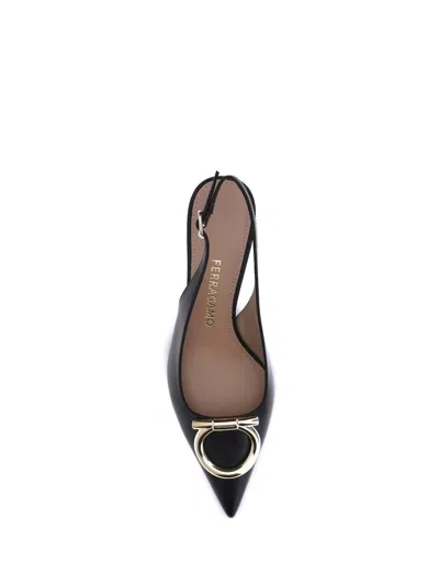 Ferragamo Gancini Slingback Pumps In Black