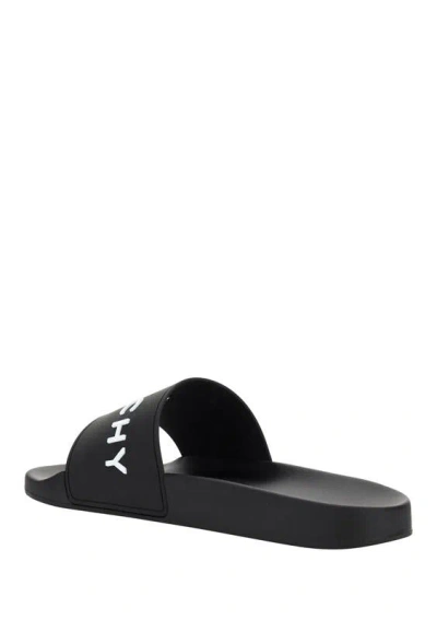 Givenchy Black Logo Embossed Slides