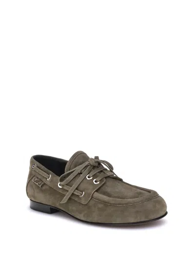 Proenza Schouler Suede Deck Loafers In Green