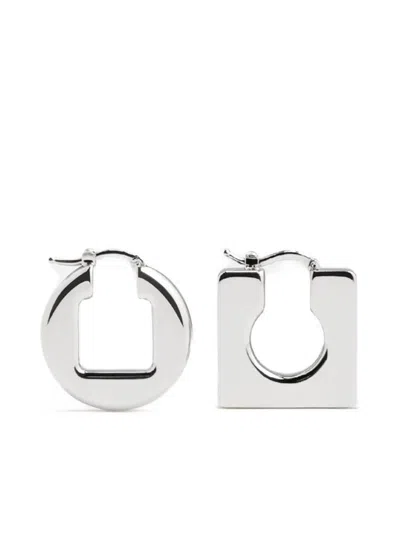 Jacquemus Women Asymmetric Mini Earrings In Metallic