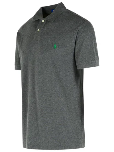 Polo Ralph Lauren Cotton Polo Shirt With Short Sleeves And Collar In Gray