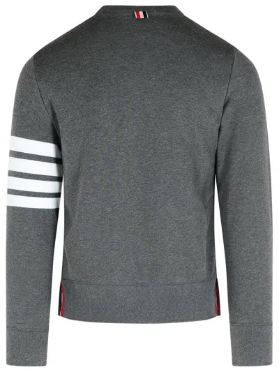 Thom Browne '4 Bar' Dark Grey Cotton Sweatshirt In Gray