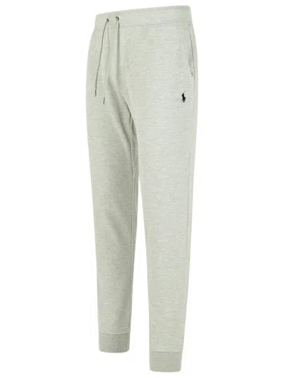 Polo Ralph Lauren 'jogger' Light Grey Cotton Blend Pants In Green
