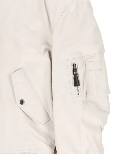 Givenchy Twisted Sleeve Cotton Blend Flight Jacket