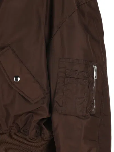 Givenchy Cropped Flap Pocket Jackets With High Collar In Brown
