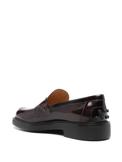 Tod's Penny-slot Loafers In Burgundy