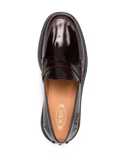 Tod's Penny-slot Loafers In Burgundy