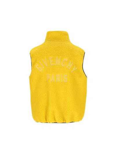 Givenchy Paris Reversible Fleece Vest In Yellow