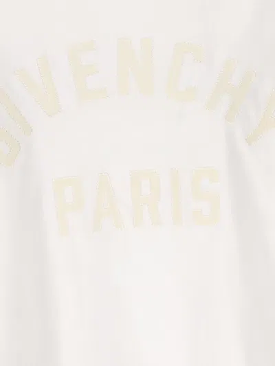 Givenchy Paris Logo Zigzag Stitching T-shirt In White