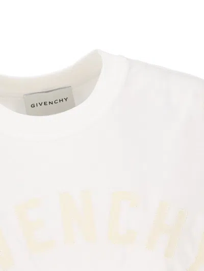 Givenchy Paris Logo Zigzag Stitching T-shirt In White