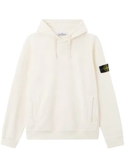 Stone Island Brushed Organic Cotton Fleece Hoodie Clothing In Nude