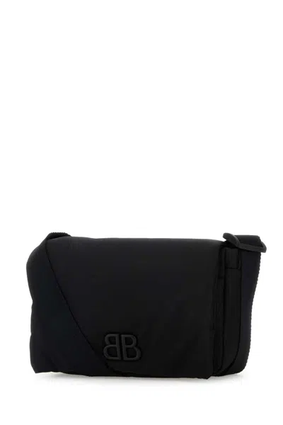 Balenciaga Black Nylon Small Monaco Crossbody Bag In Black