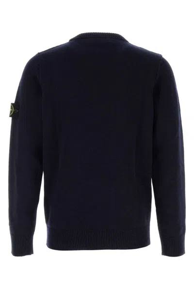 Stone Island Lightweight Wool Crew Neck Pullover In Blue
