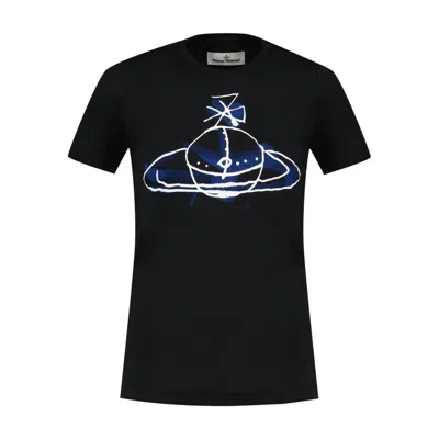 Vivienne Westwood Short Sleeves Crew Neck Graphic Print In Black