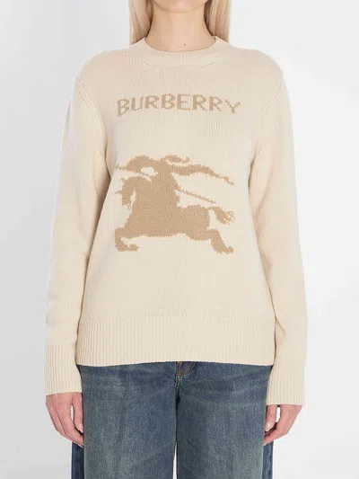 Burberry Beige Wool Sweater In Brown