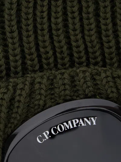 C.p. Company Goggle-detail Ribbed Beanie Hat