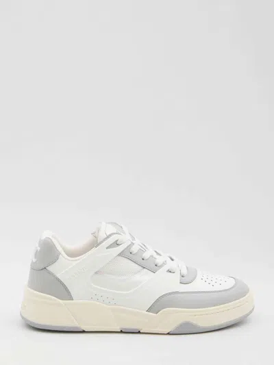Celine Trainer Ct-09 Low Lace-up Sneaker In Calfskin And Mesh In White
