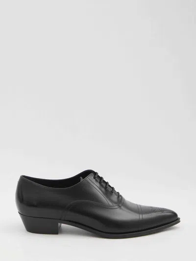 Celine Men Cadillac Oxford Leather Lace-up Shoe In Black