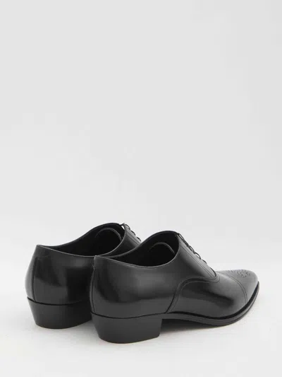 Celine Men Cadillac Oxford Leather Lace-up Shoe In Black
