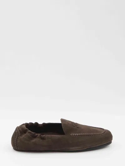 Celine Men Triomphe Loafer With Elastic Insert In Brown