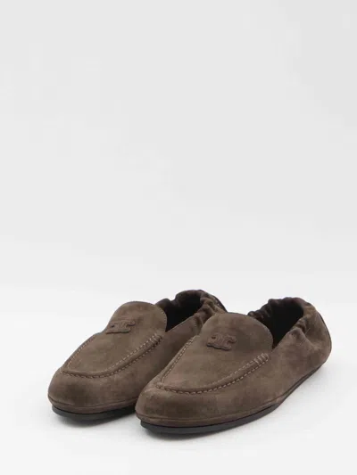 Celine Men Triomphe Loafer With Elastic Insert In Brown