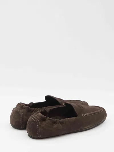 Celine Men Triomphe Loafer With Elastic Insert In Brown