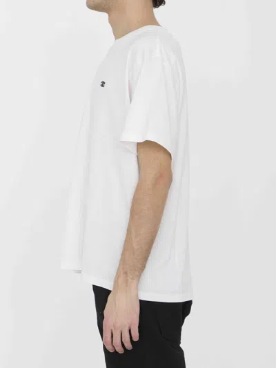 Celine T-shirt With Round Neck And Short Sleeves In White