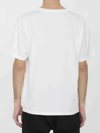 Celine T-shirt With Round Neck And Short Sleeves In White