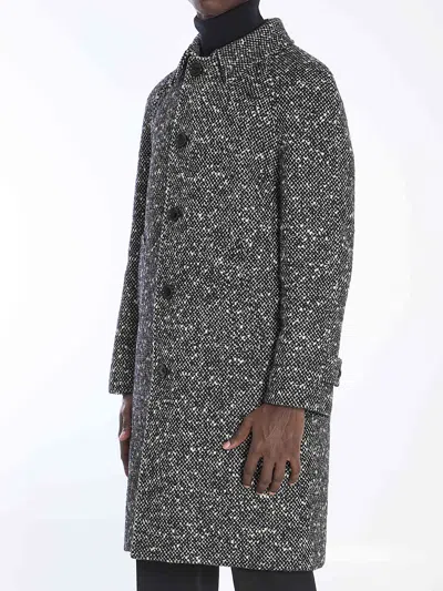 Celine Camden Wool Tweed Coat With Button Closure And Side Pockets In Multi
