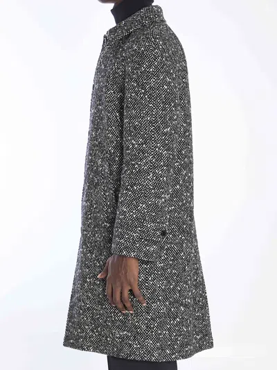 Celine Camden Wool Tweed Coat With Button Closure And Side Pockets In Multi