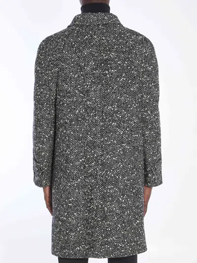 Celine Camden Wool Tweed Coat With Button Closure And Side Pockets In Multi