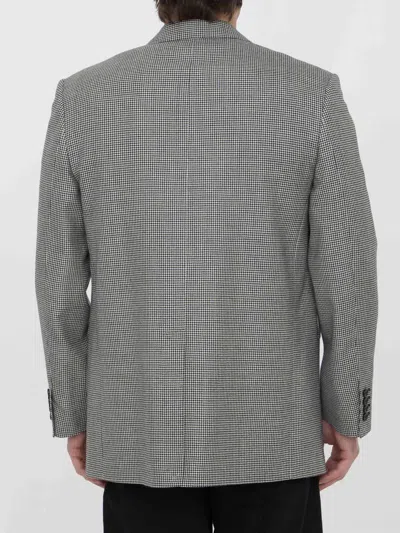 Celine Men Wool And Cashmere Jacket In Gray
