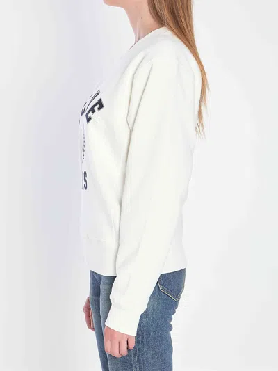Celine Women Logo Cotton Sweatshirt In White