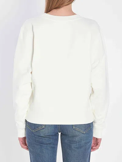 Celine Women Logo Cotton Sweatshirt In White